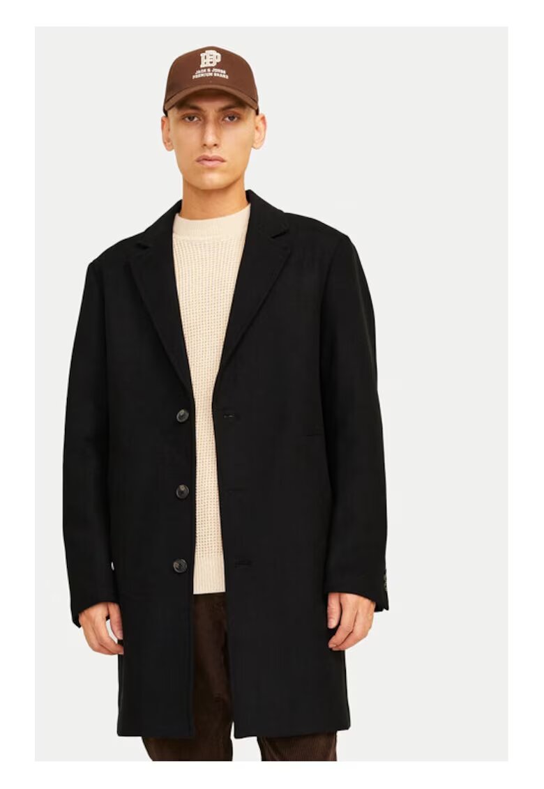 Jack & Jones Мъжко палто - Harris 12263845 - Черно - Полиестер/Вълна