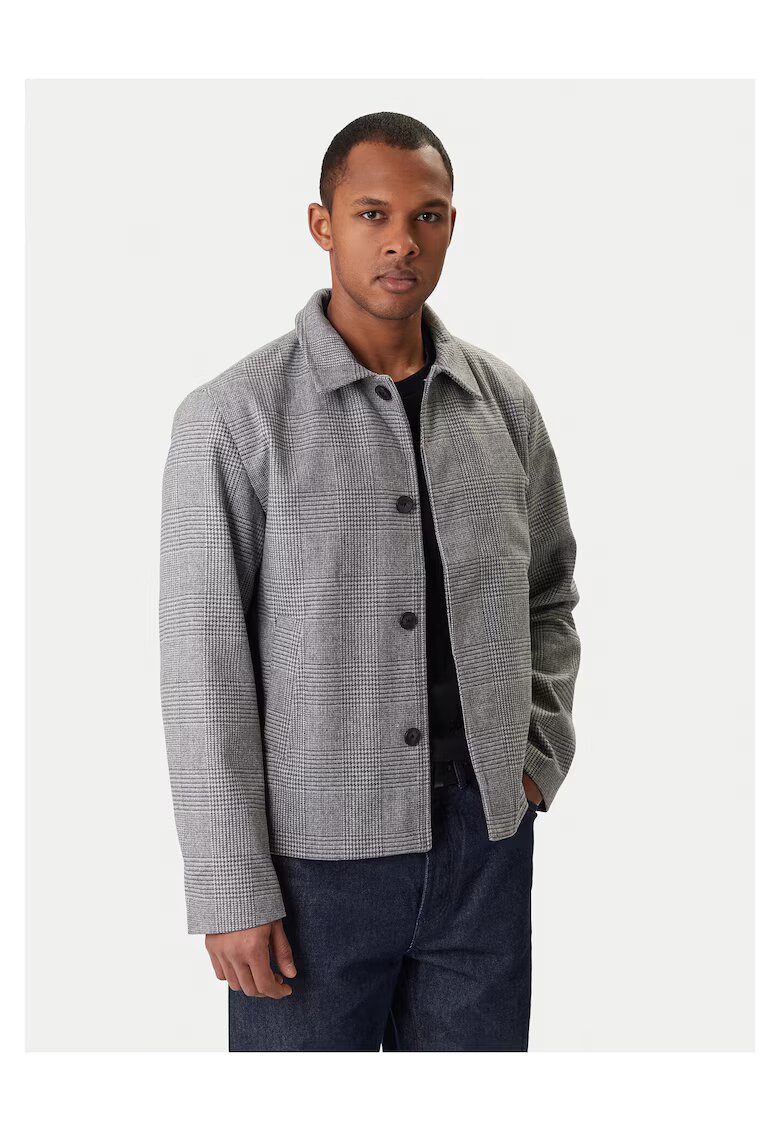 Jack & Jones Мъжко преходно яке - сиво - 75% рециклиран полиестер - 20% рециклирана вълна