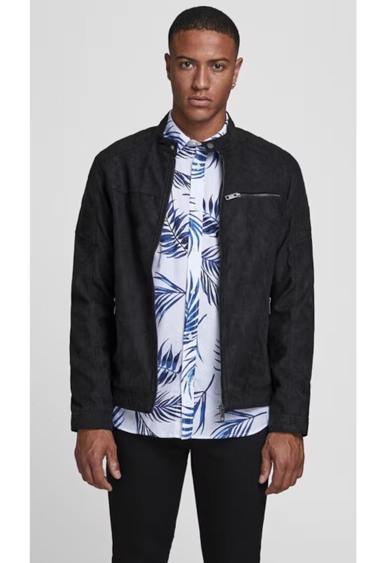 Jack & Jones Мъжко яке - 14460 - Еко кожа - Черно