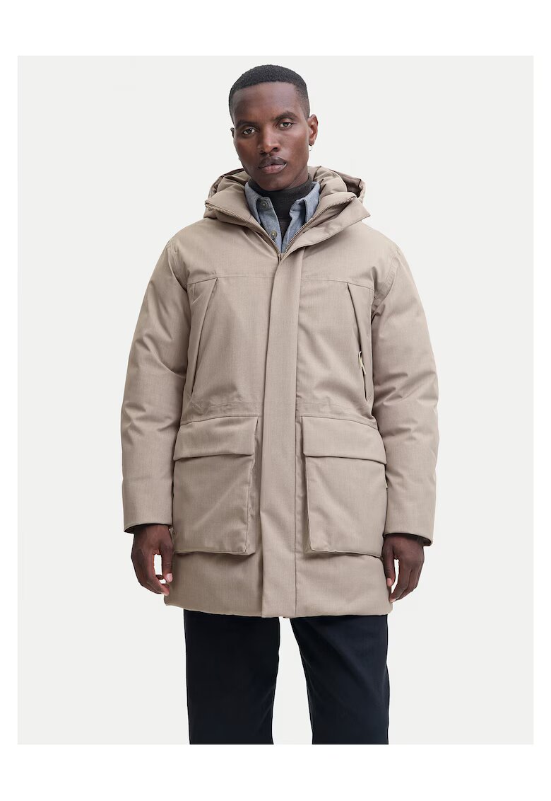 Jack & Jones Мъжко зимно яке бежово - устойчив материал