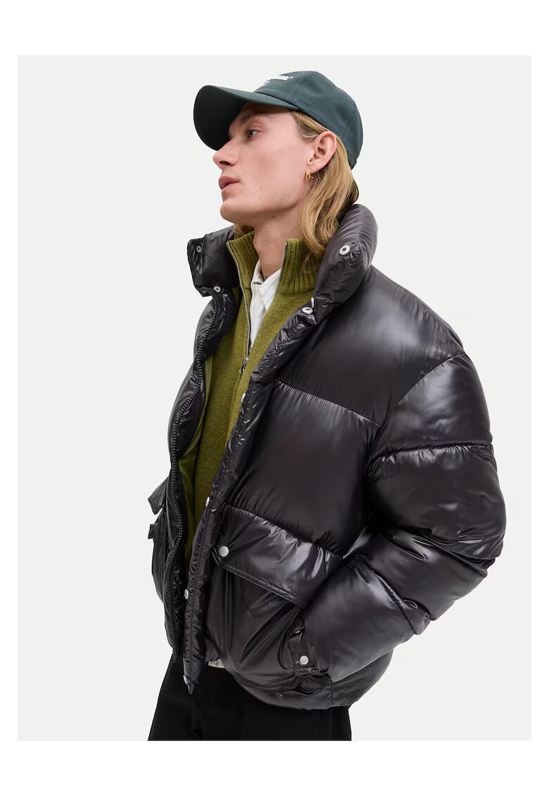 Jack & Jones Мъжко зимно яке черно - устойчив материал