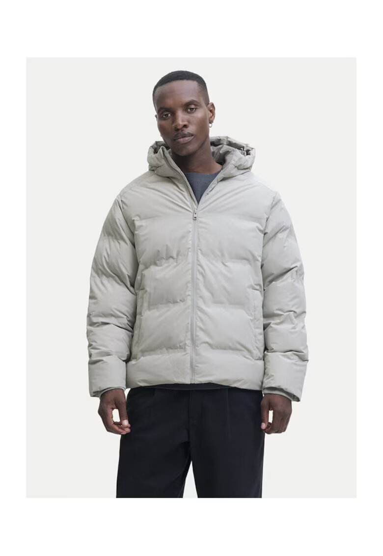 Jack & Jones Мъжко зимно яке - Jack Jones - сиво - 100% полиестер