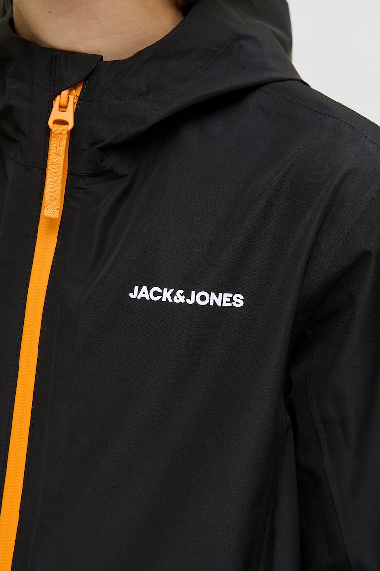 Jack & Jones Непромокаемо яке с качулка Черен/Оранжев