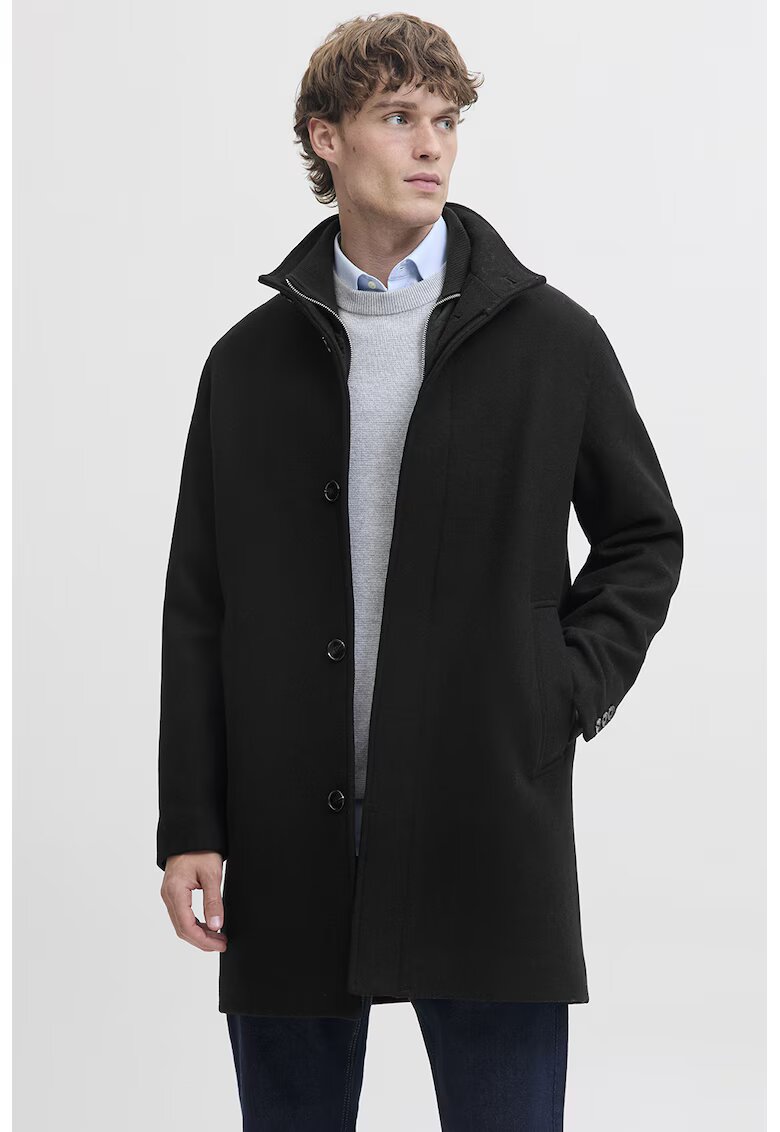 Jack & Jones Палто с вълна - Черен
