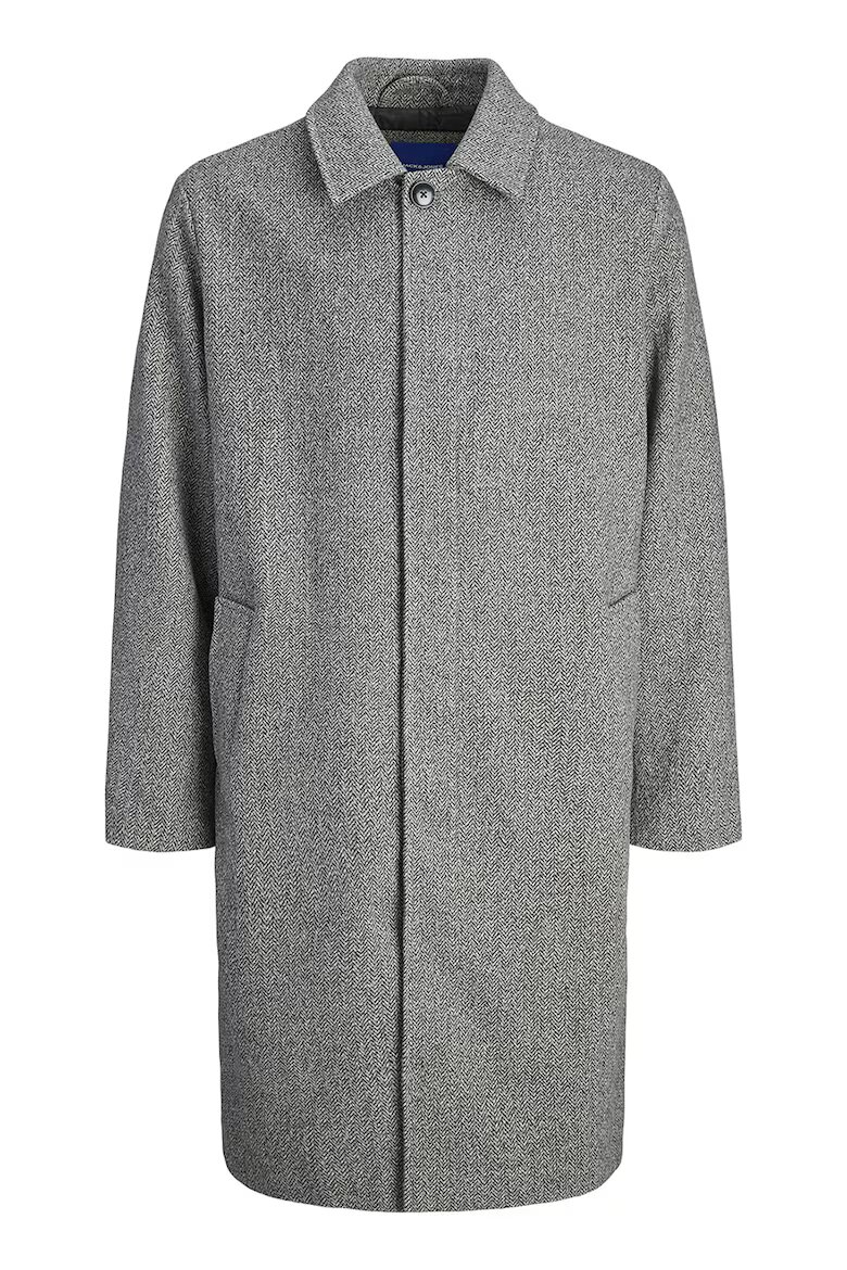 Jack & Jones Палто с вълна и яка Светлосив меланж