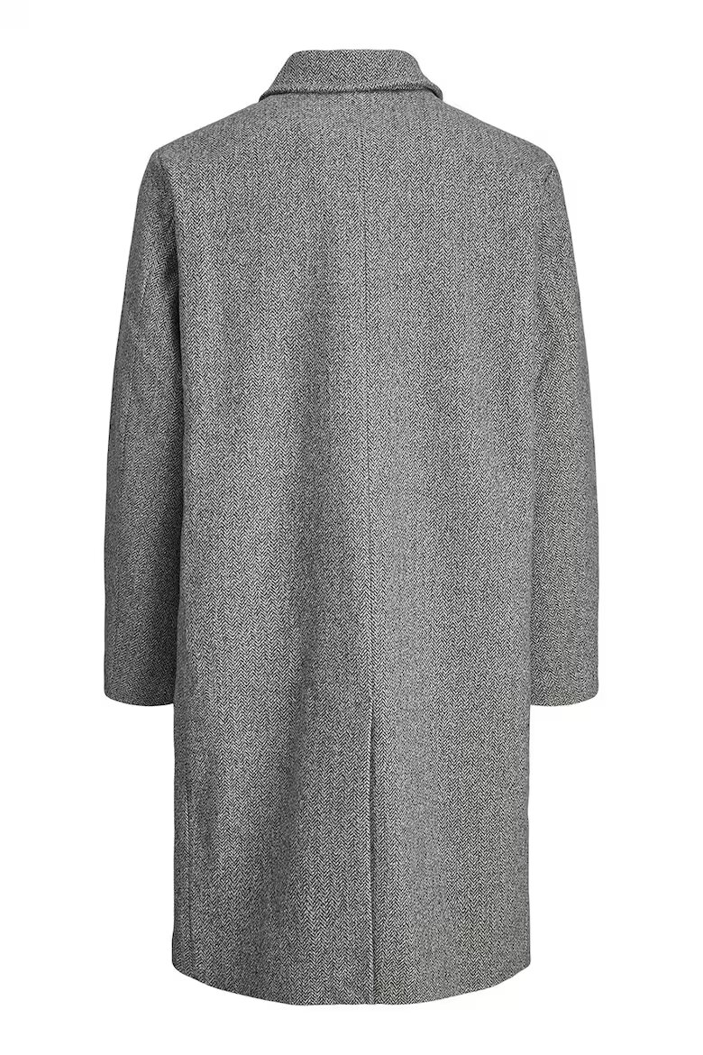 Jack & Jones Палто с вълна и яка Светлосив меланж