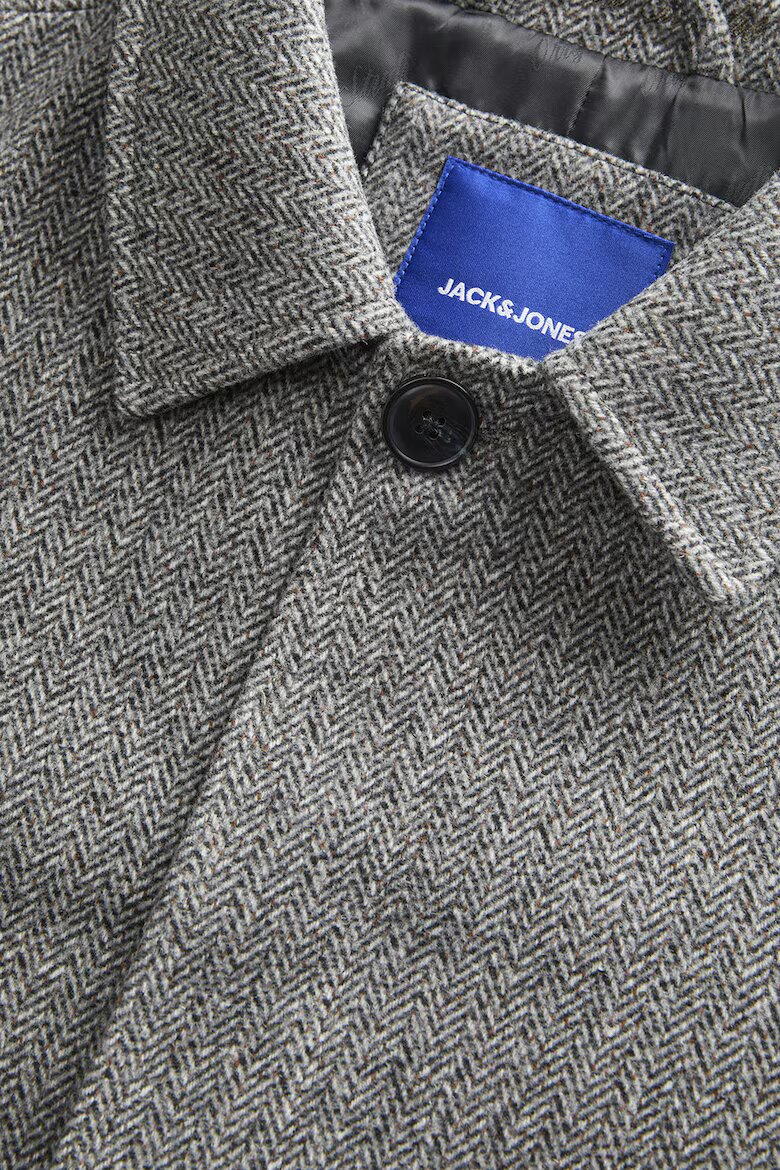 Jack & Jones Палто с вълна и яка Светлосив меланж