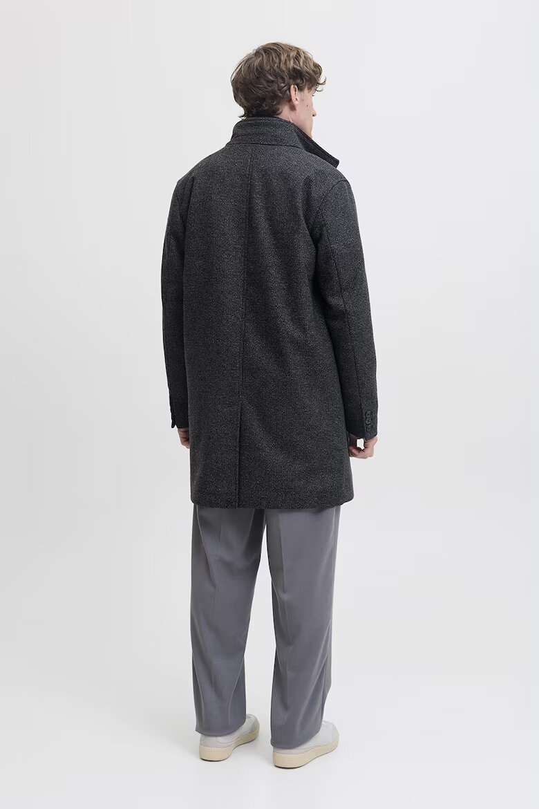Jack & Jones Палто с вълна Меланж тъмно сиво