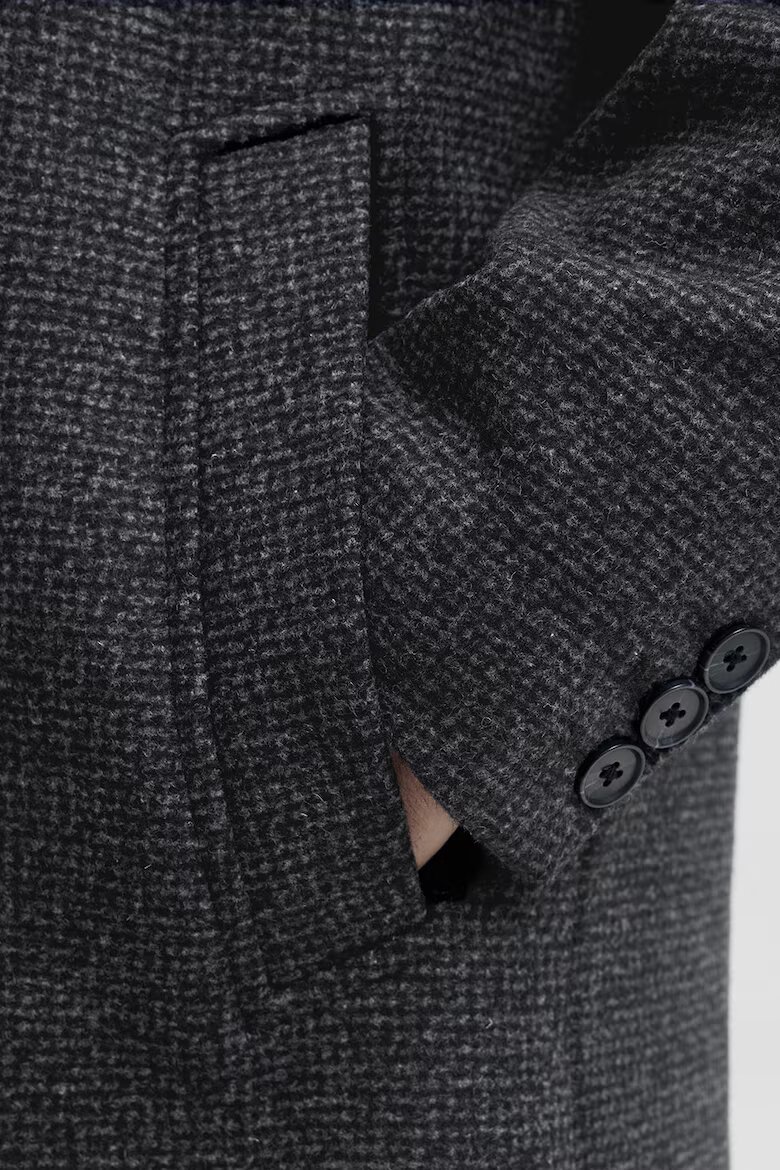 Jack & Jones Палто с вълна Меланж тъмно сиво