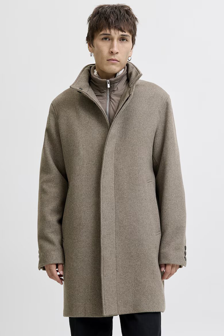 Jack & Jones Палто с вълна Сиво-бежов