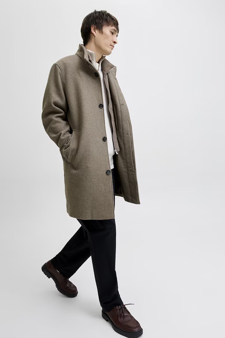 Jack & Jones Палто с вълна Сиво-бежов