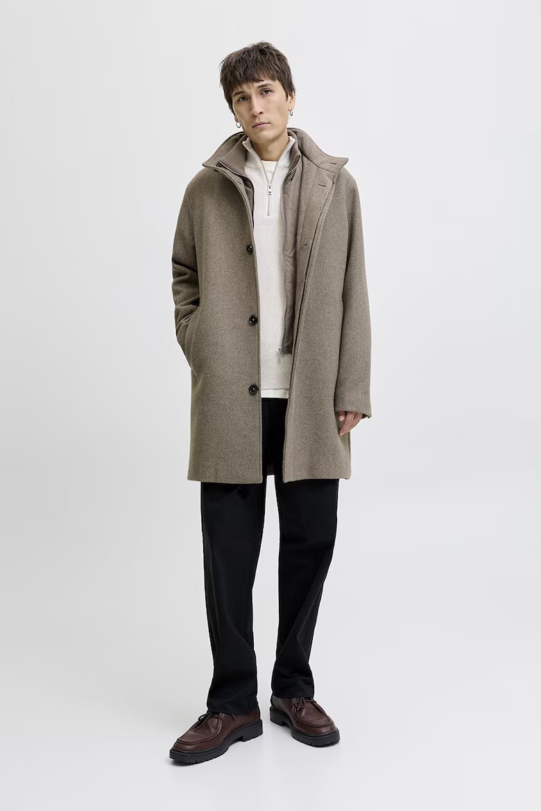 Jack & Jones Палто с вълна Сиво-бежов