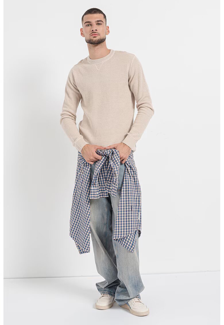 Jack & Jones Памучен пуловер с овално деколте