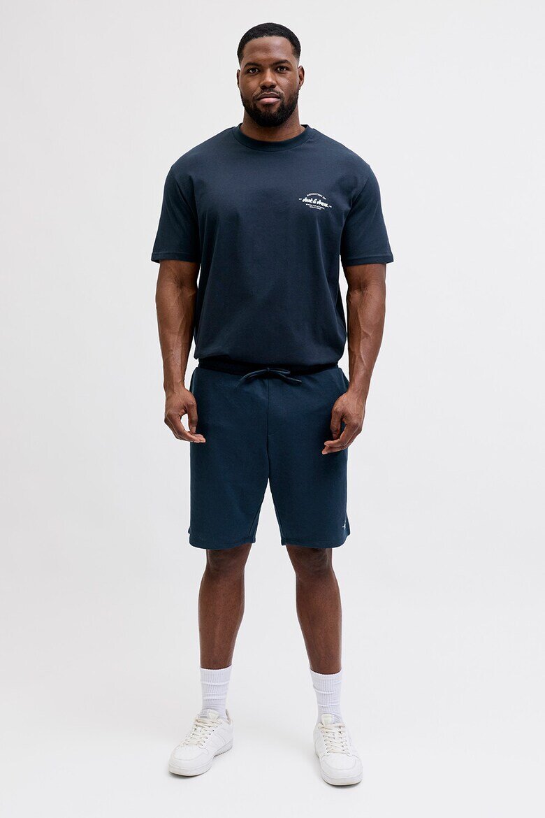 Jack & Jones Памучен спортен екип с къси ръкави Тъмносин