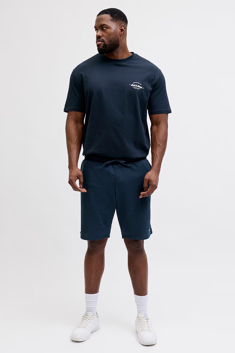 Jack & Jones Памучен спортен екип с къси ръкави Тъмносин