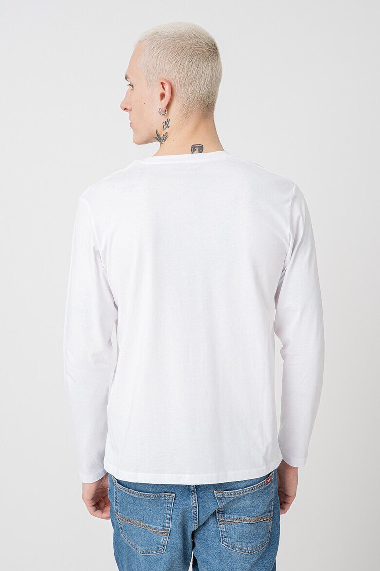Jack & Jones Памучна блуза с лого Черен/Бял