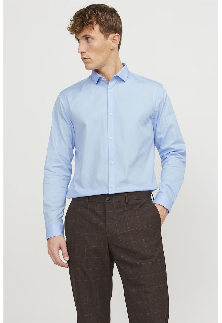 Jack & Jones Памучна слим риза Blacardiff