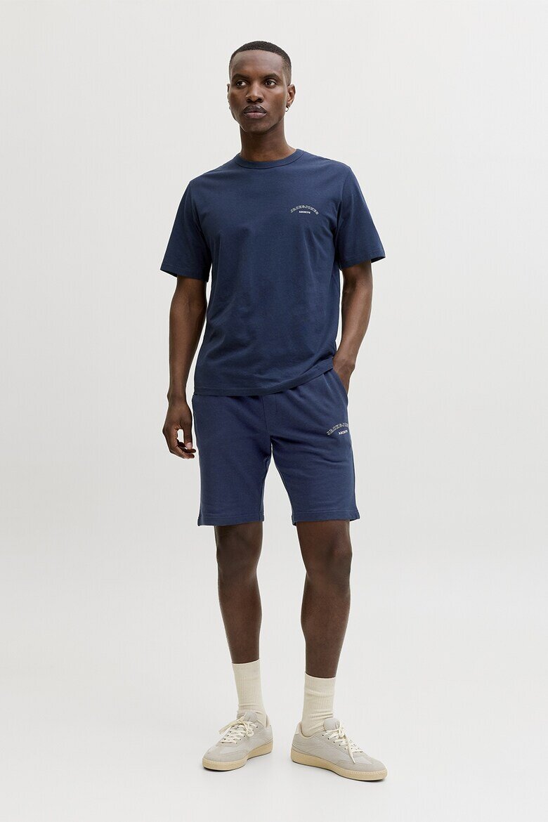 Jack & Jones Памучна тениска и спортни бермуди Тъмносин
