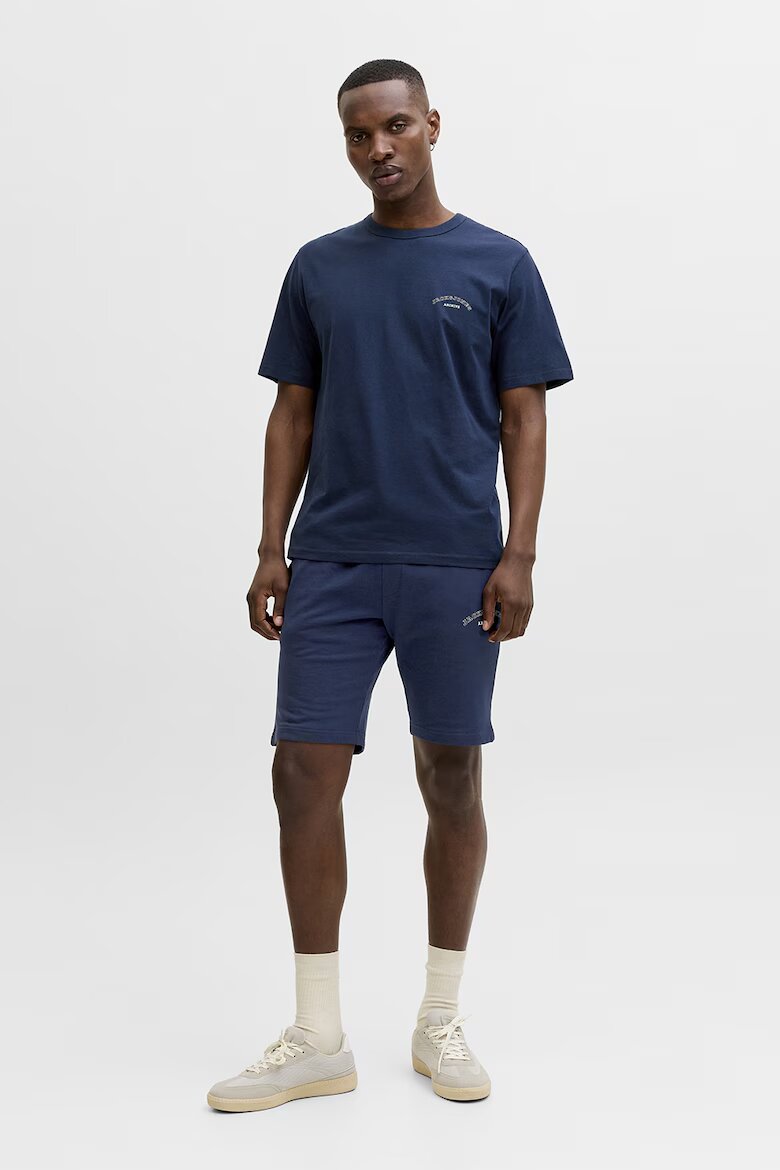 Jack & Jones Памучна тениска и спортни бермуди Тъмносин