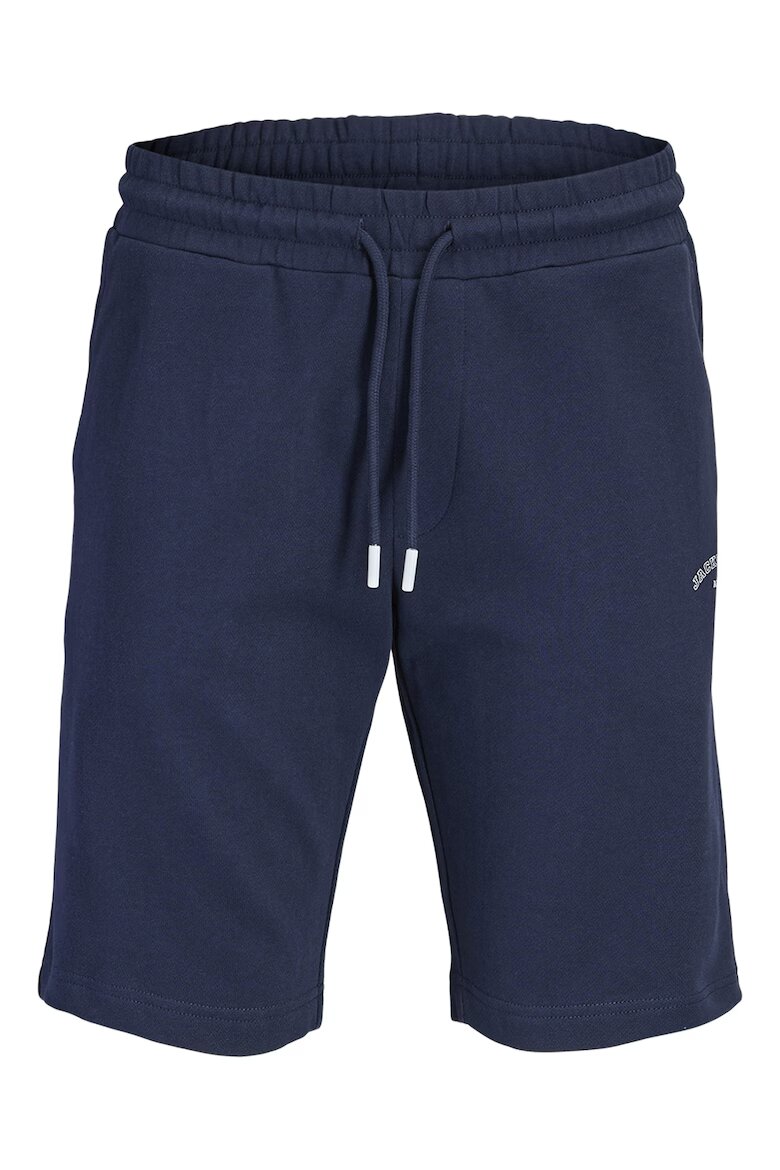 Jack & Jones Памучна тениска и спортни бермуди Тъмносин/Бял