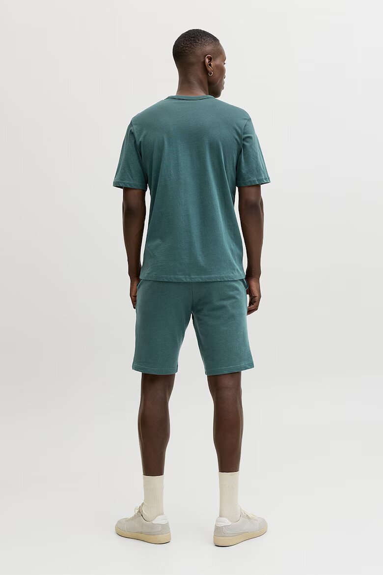 Jack & Jones Памучна тениска и спортни бермуди Тъмнозелен