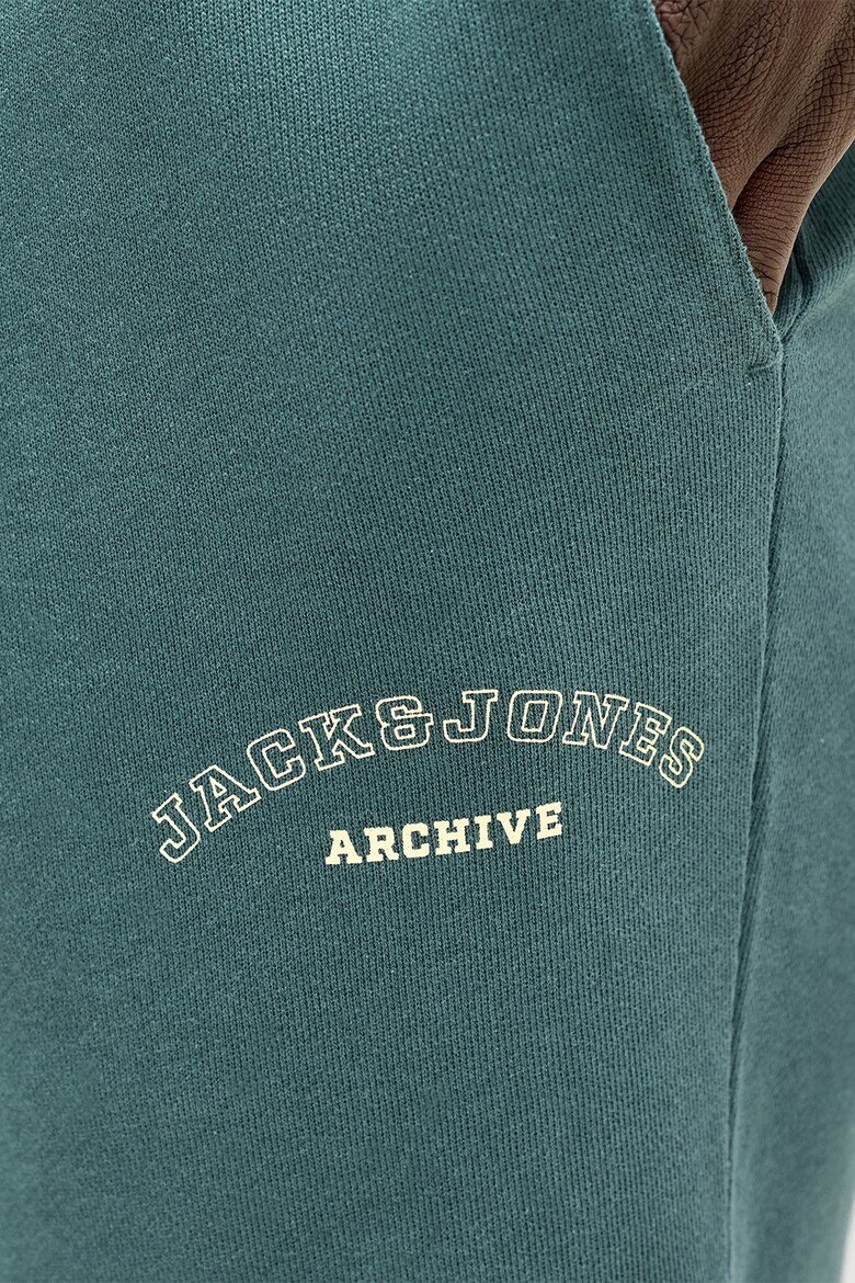 Jack & Jones Памучна тениска и спортни бермуди Тъмнозелен