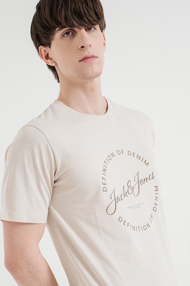 Jack & Jones Памучна тениска с лого Камел