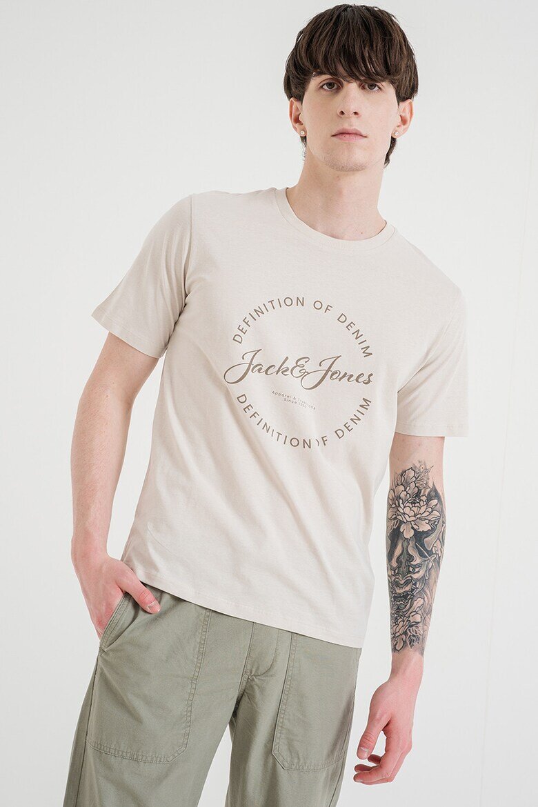 Jack & Jones Памучна тениска с лого Камел