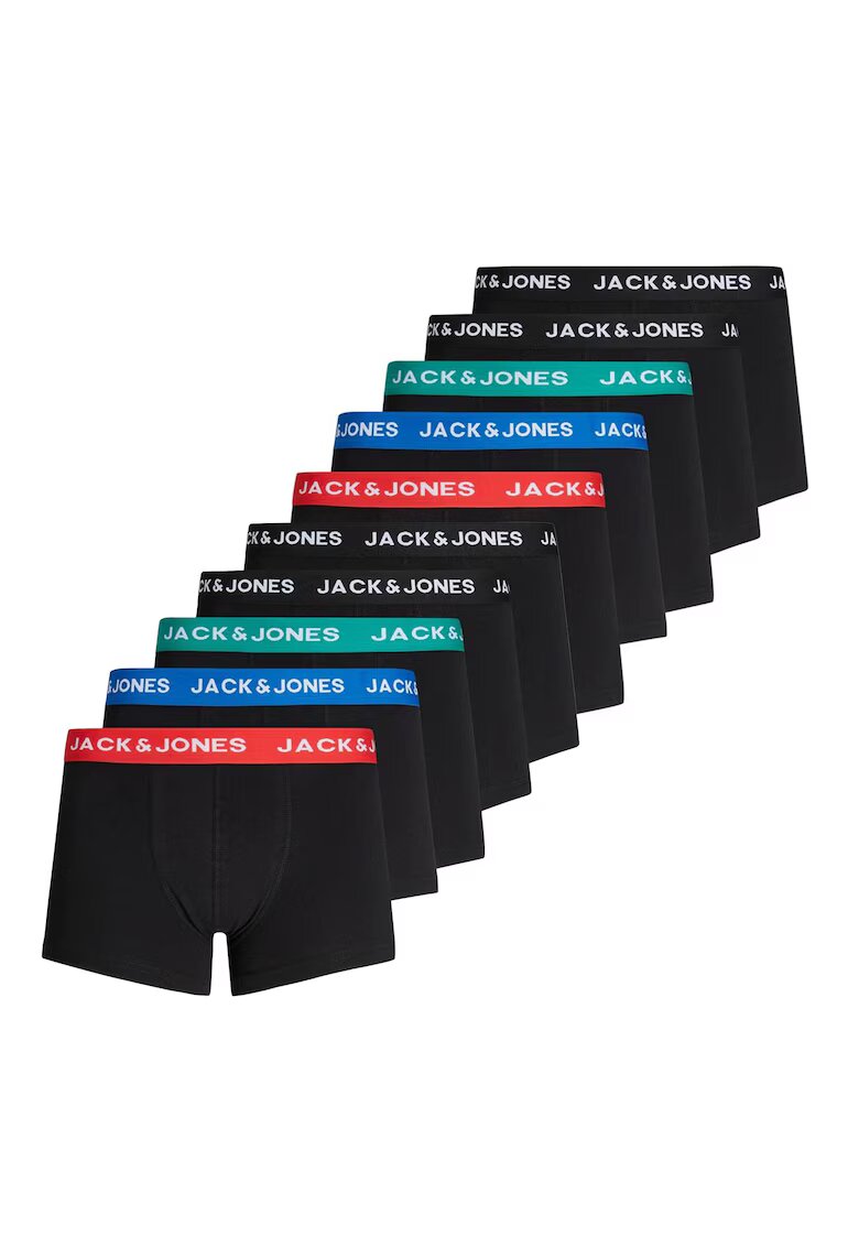 Jack & Jones Памучни боксерки с еластична талия с лого - 10 чифта