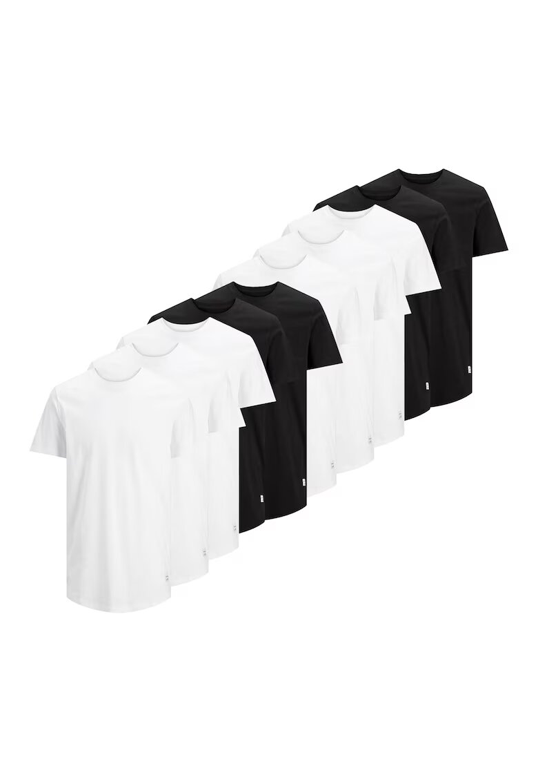 Jack & Jones Памучни тениски - 10 броя - Бял/Черен