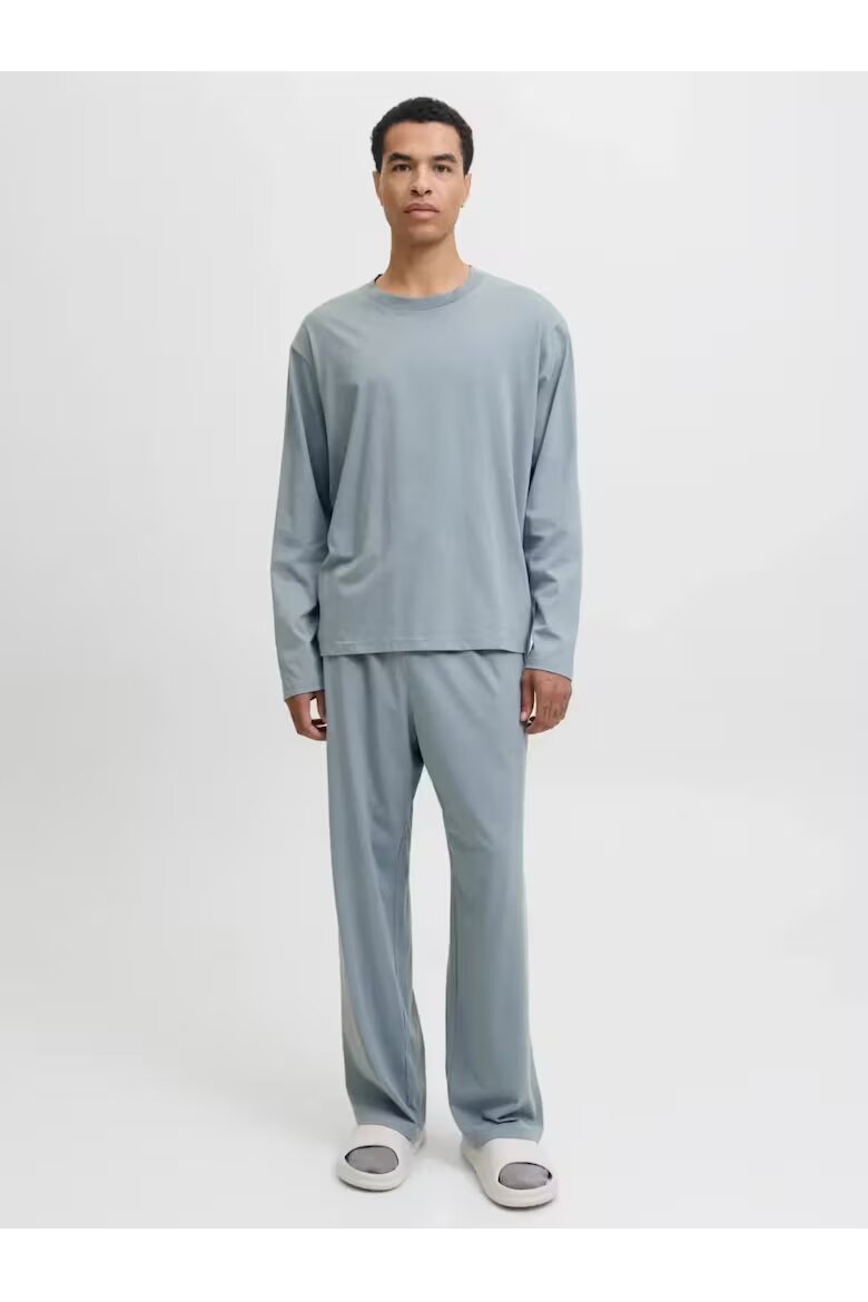 Jack & Jones Пижама от памук синкаво сиво Синьо сиво