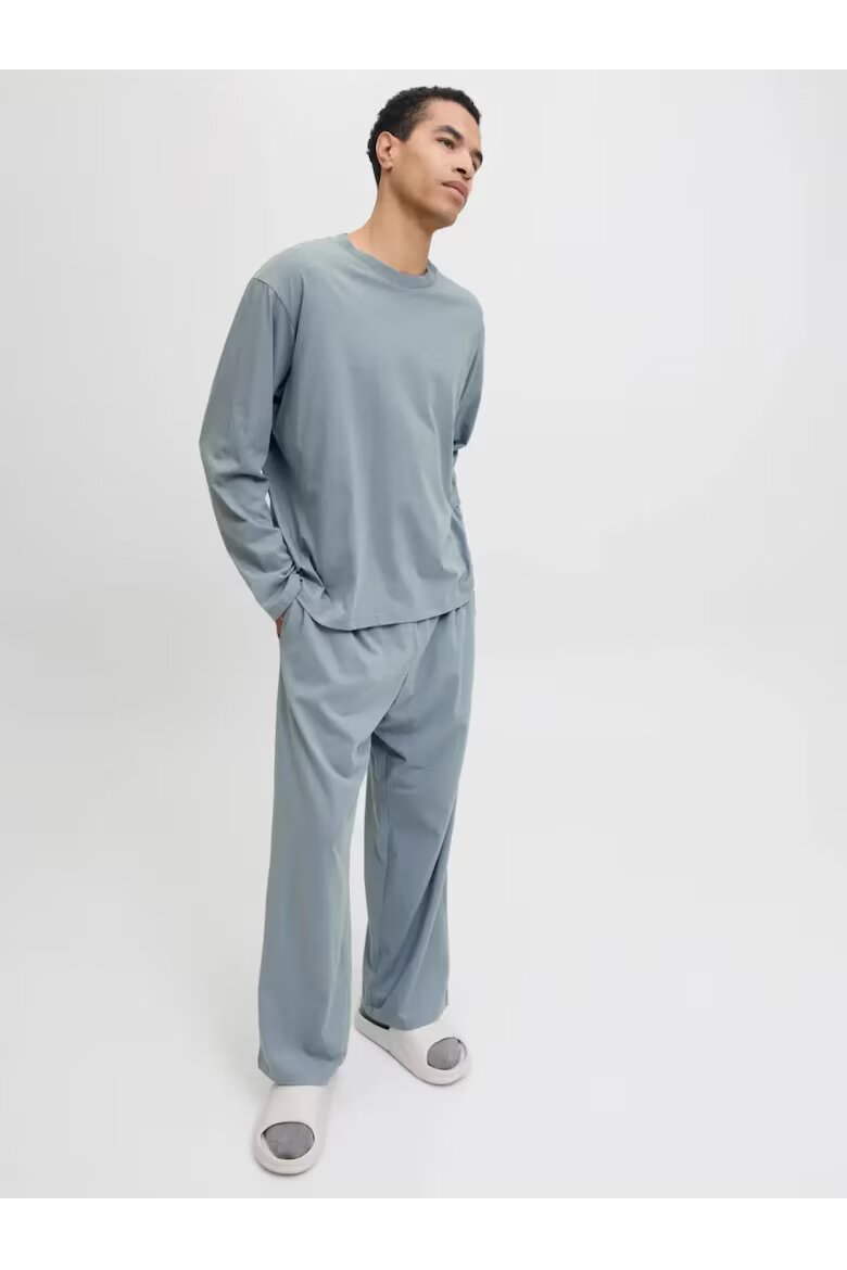 Jack & Jones Пижама от памук синкаво сиво Синьо сиво