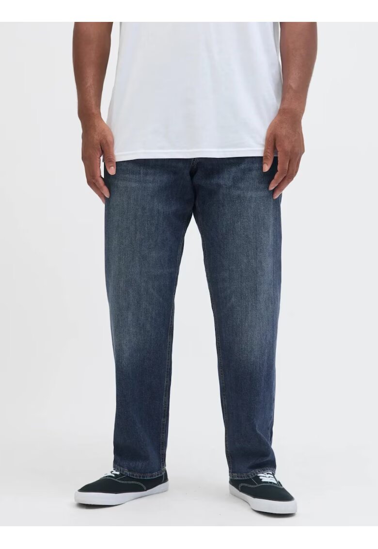 Jack & Jones Plus Дънки JJIMIKE JJORIGINAL - мъжки - със средна талия и стеснена кройка - Тъмносин