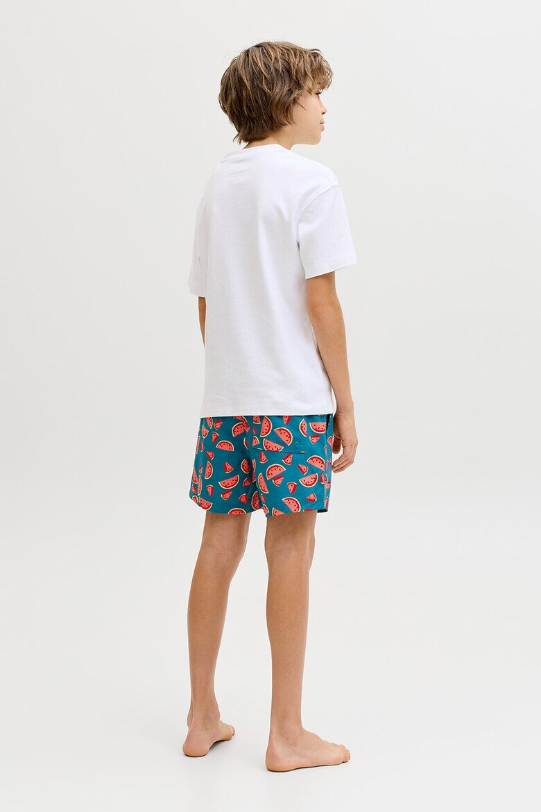 Jack & Jones Плувни шорти с десен Червен/Петролно синьо