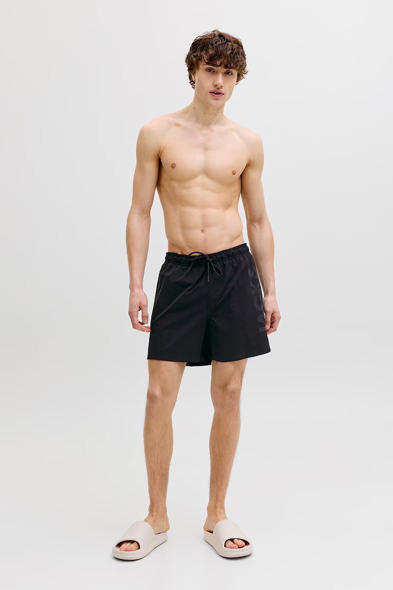 Jack & Jones Плувни шорти с лого Черен