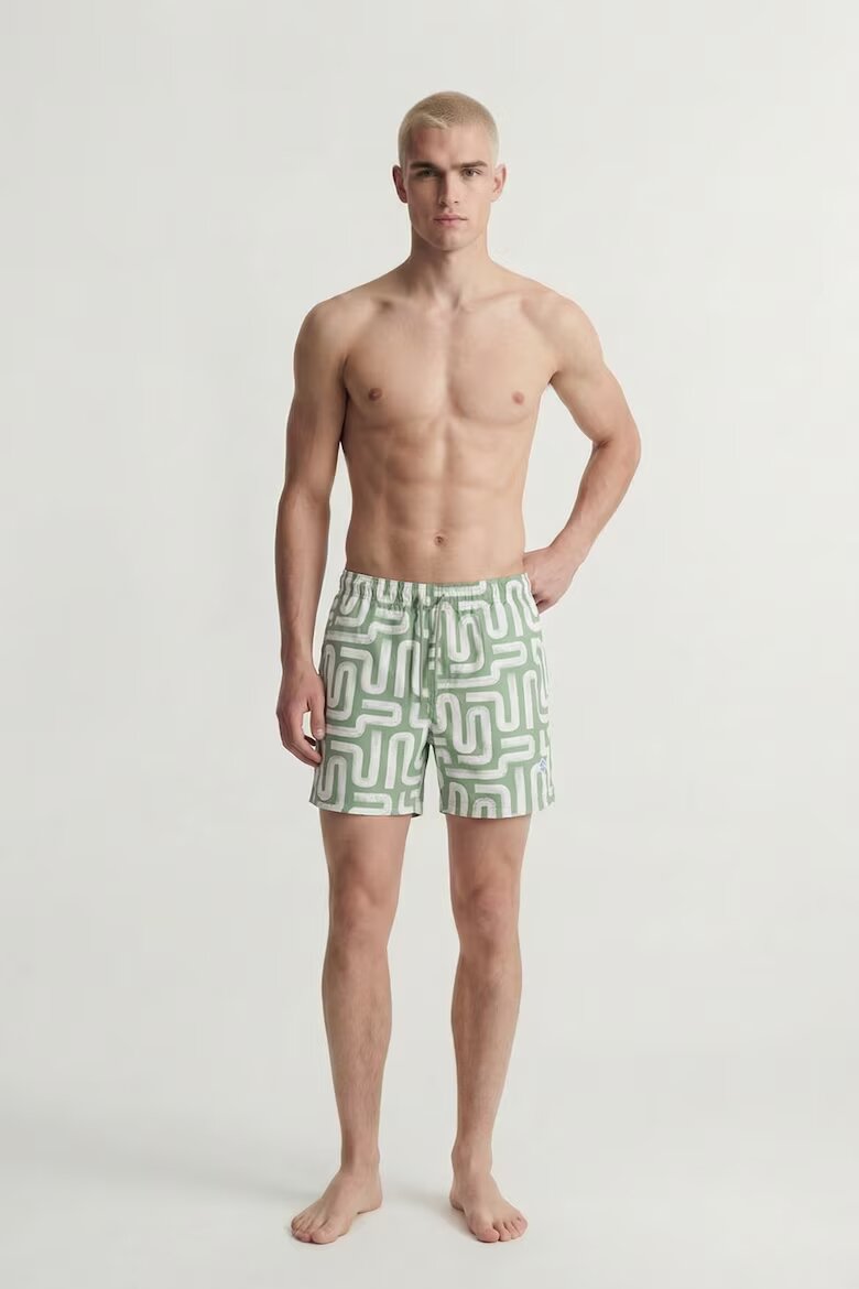 Jack & Jones Плувни шорти с принт Бял/Зелен