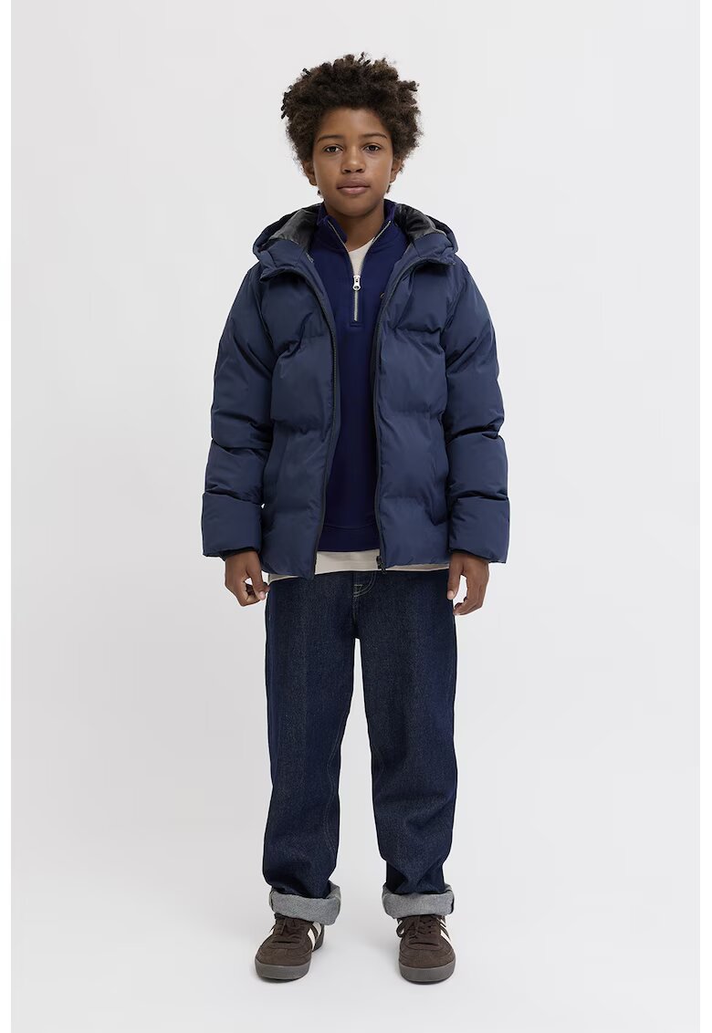Jack & Jones Подплатено зимно яке с качулка - Тъмносин