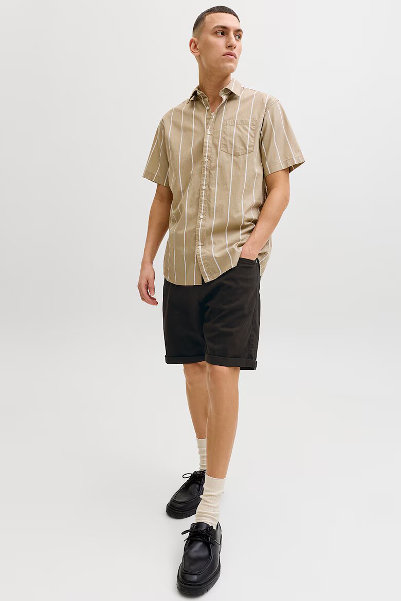 Jack & Jones Прави къси дънки Черен