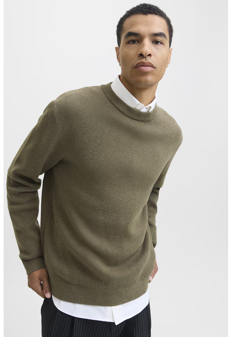 Jack & Jones Пуловер с органичен памук с овално деколте