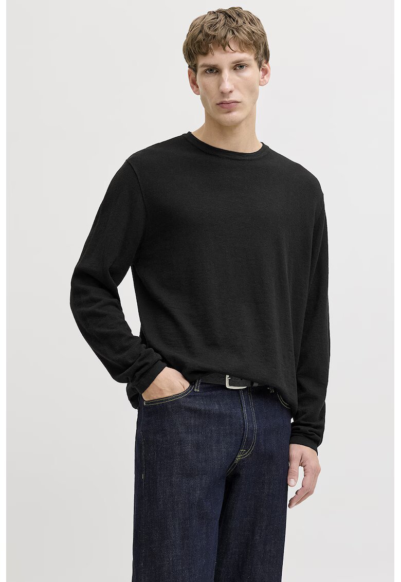 Jack & Jones Пуловер с овално деколте - Черен