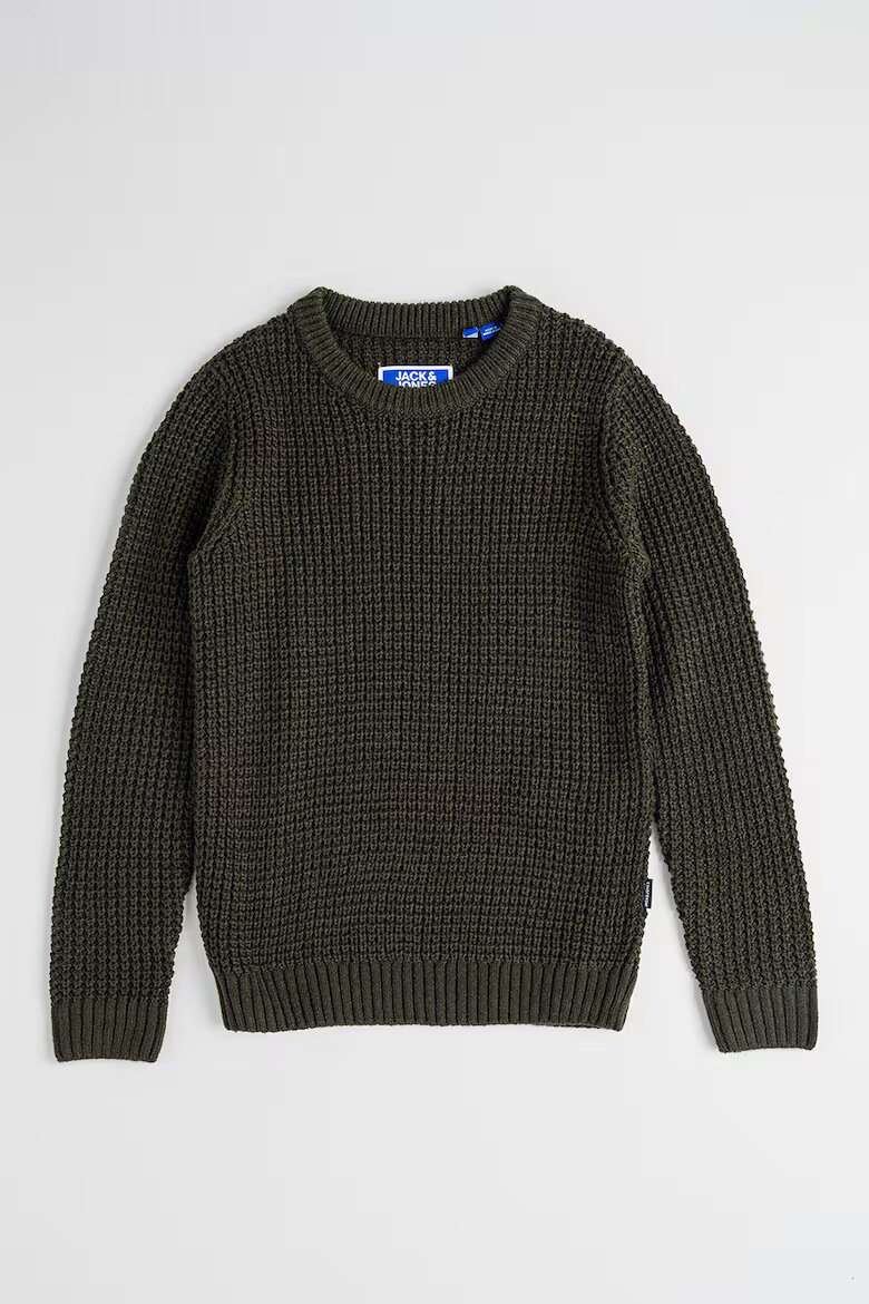 Jack & Jones Пуловер с релеф Тъмнозелен