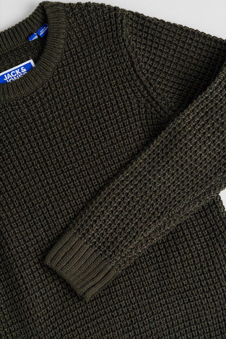 Jack & Jones Пуловер с релеф Тъмнозелен