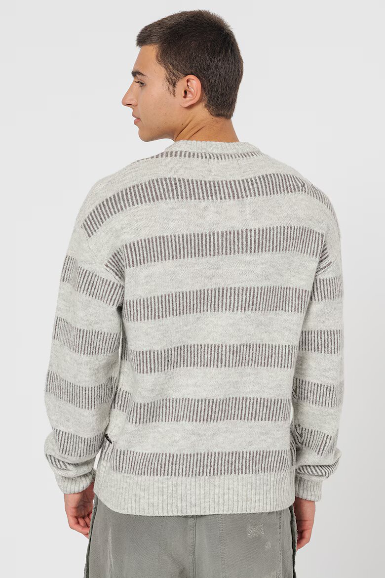Jack & Jones Пуловер Space с овално деколте Светло сив/Tъмносив