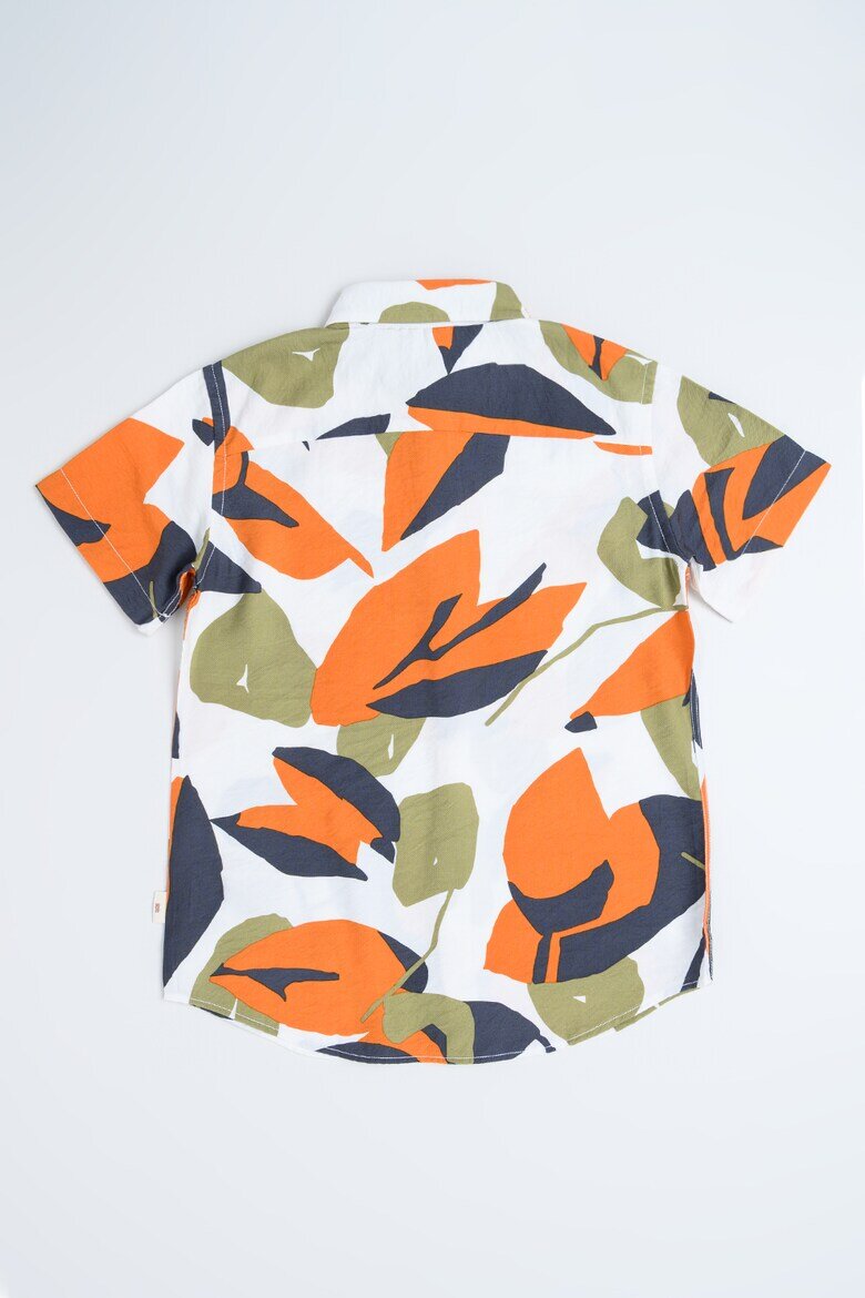 Jack & Jones Риза с къси ръкави и флорален десен Бял/Зелен/Оранжев