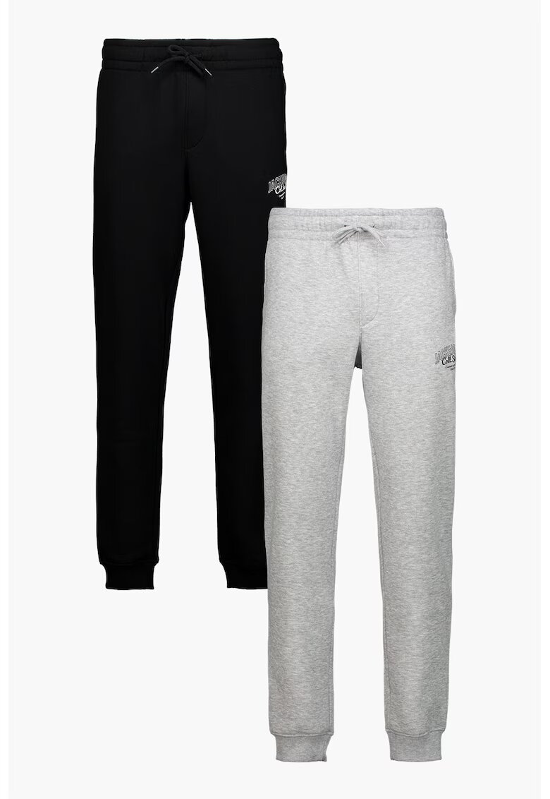 Jack & Jones Спортен панталон - 2 чифта - Черен/Светлосив меланж
