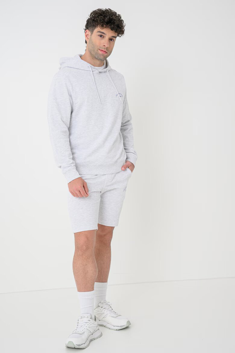 Jack & Jones Тениска худи и къс панталон - 3 части Бял/Светло сив