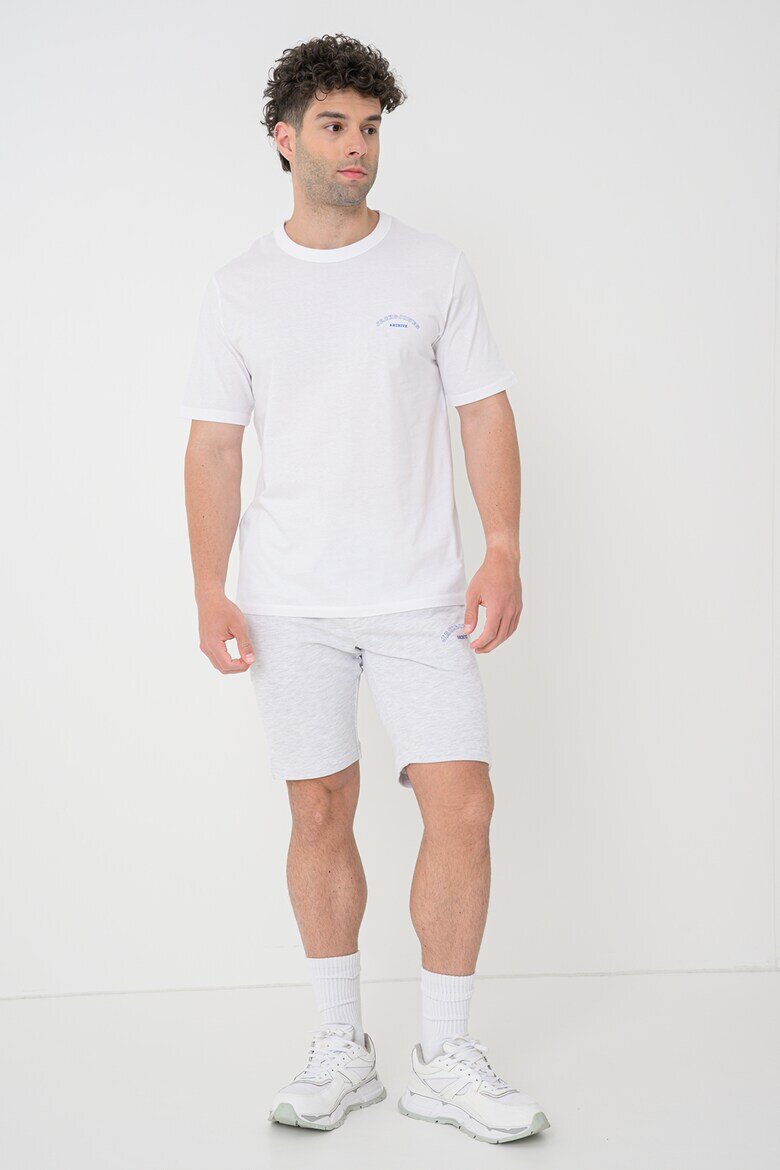 Jack & Jones Тениска худи и къс панталон - 3 части Бял/Светло сив