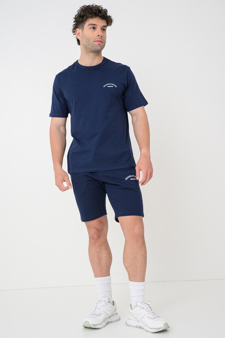 Jack & Jones Тениска худи и къс панталон - 3 части Тъмносин