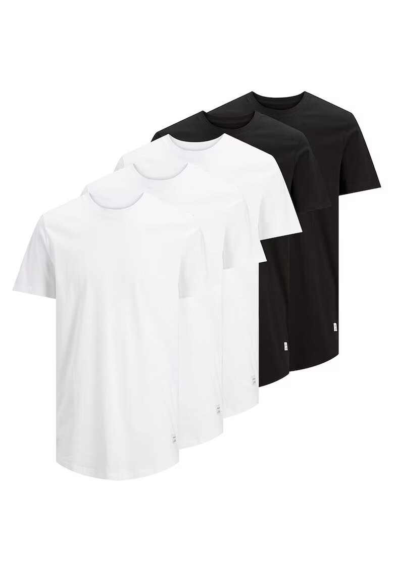 Jack & Jones Тениска от органичен памук - 5 броя - Бял/Черен