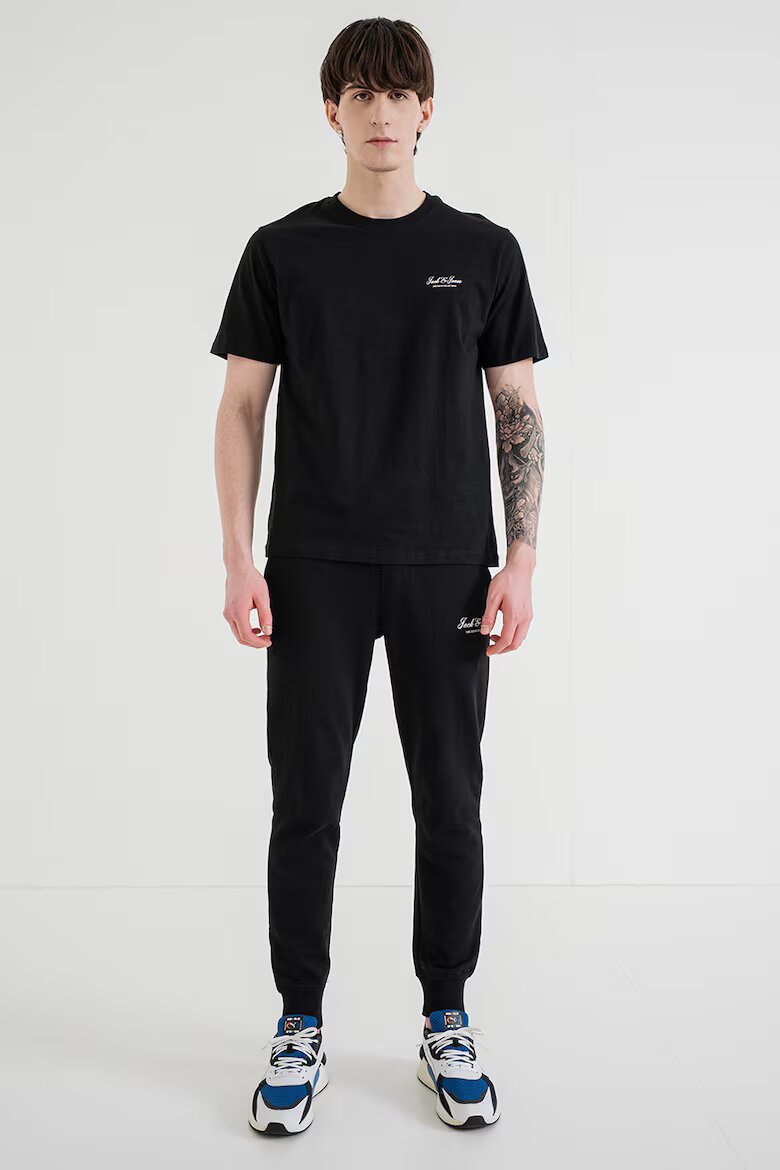 Jack & Jones Тениска от органичен памук и спортен панталон Черен
